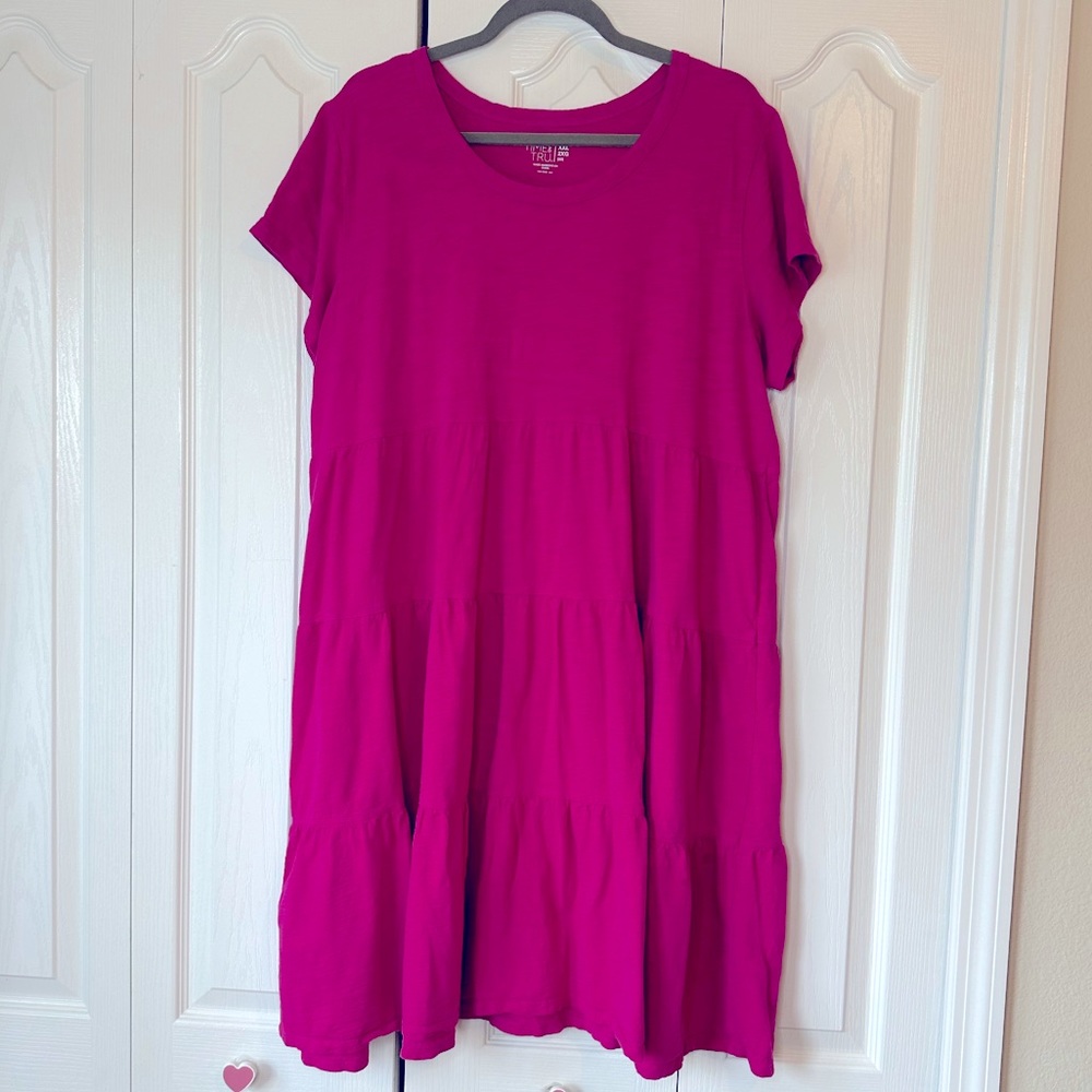 Time & Tru PinkTiered Dress XXL